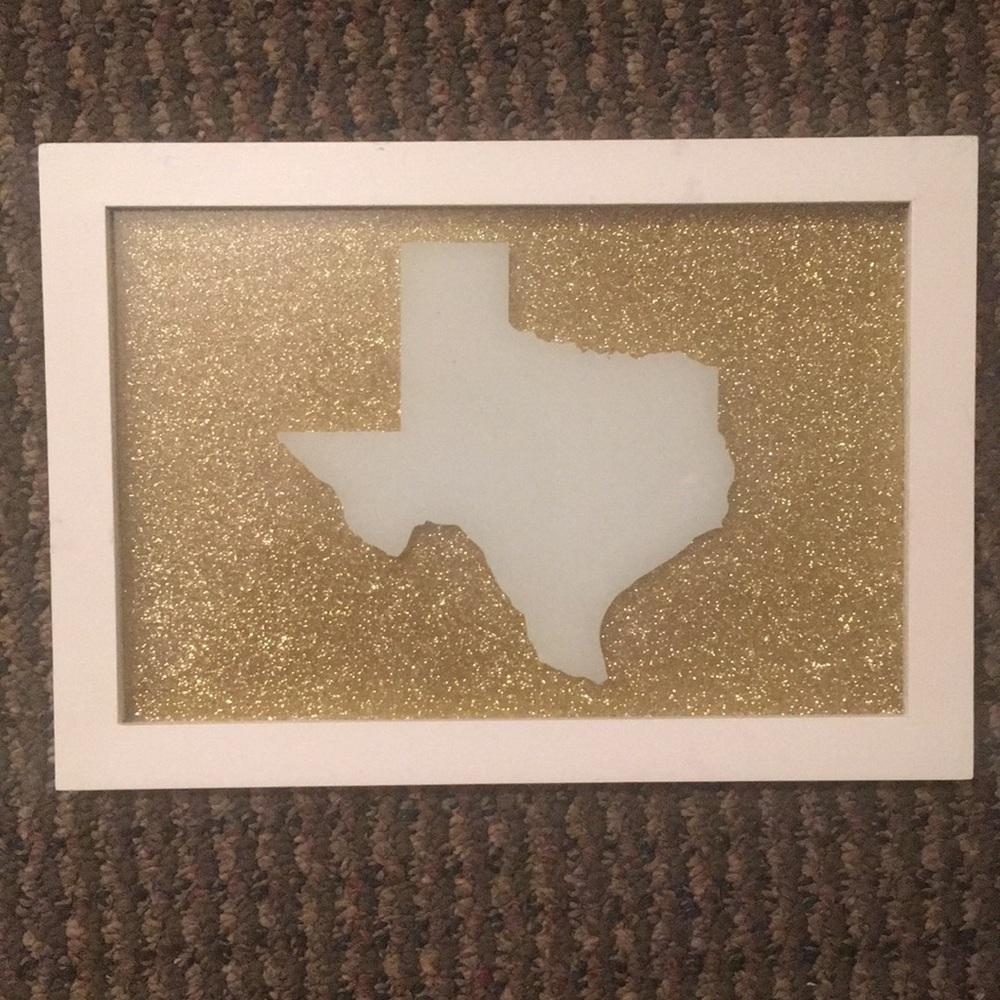 Texas Glitter Mini Wall Art